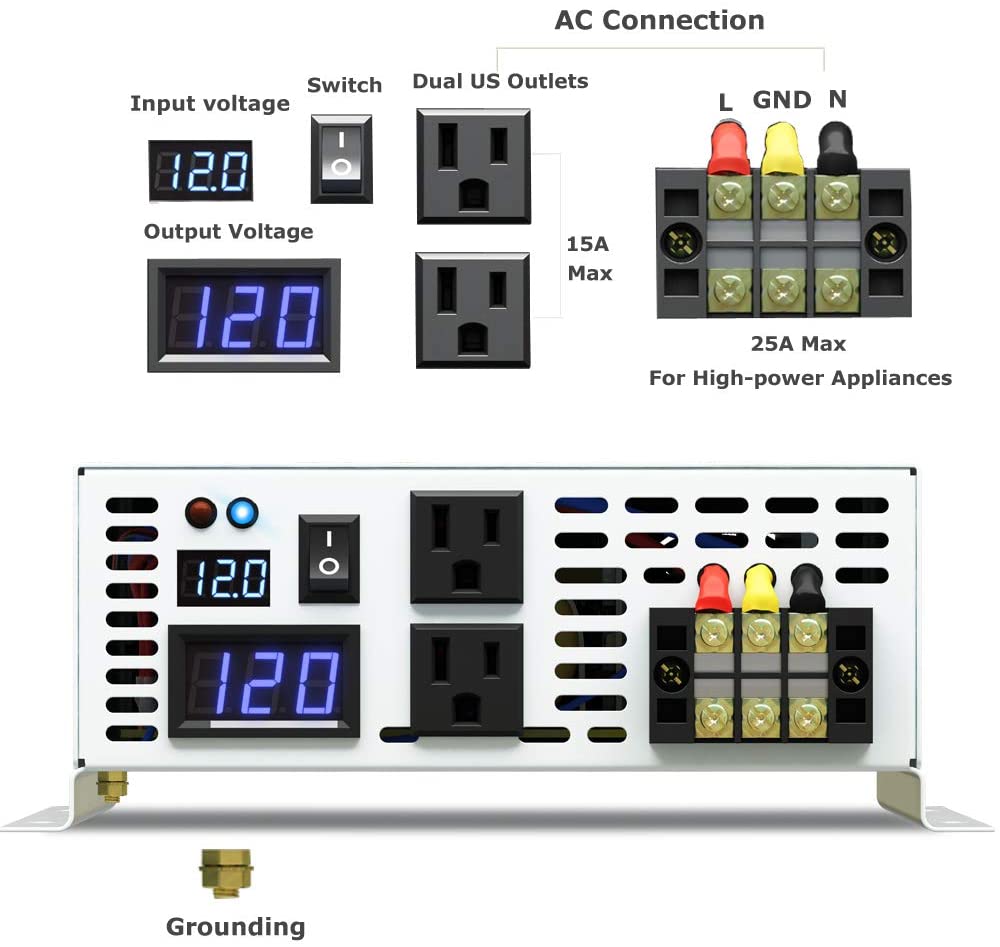 Zuivere Sinus Omvormer 3000W 2 - Inverter Pure Sine Wave 60Hz 120V 3000W recensie en prijs